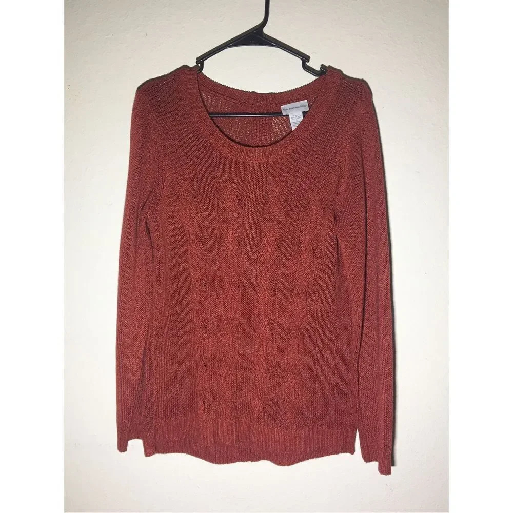 Womens Soft Surroundings Sweater Size Small Transitional Spring Fall Rust Color